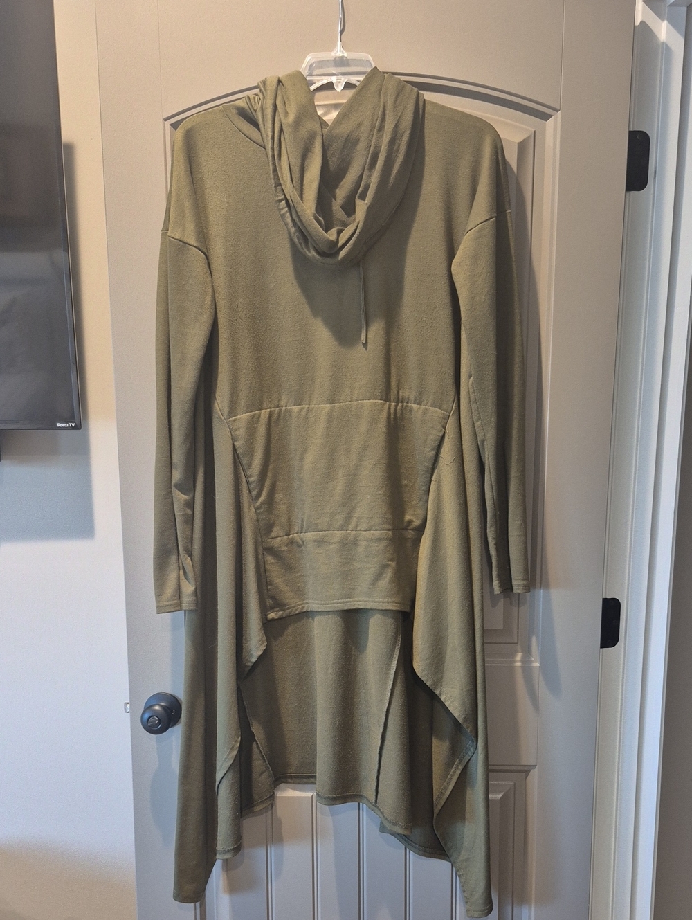 Olive Green Hooded Duster Cardigan